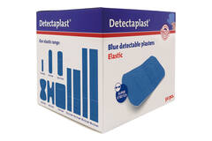 Detectaplast detect. textielpleister elastisch blauw 50x72mm